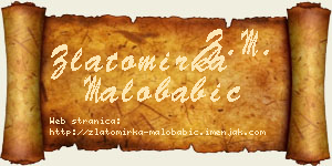 Zlatomirka Malobabić vizit kartica